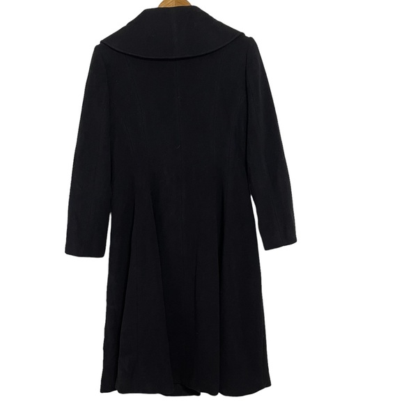 Marvin Richardson Double Breast Black Wool Cashmere Blend Trench Coat - Picture 2 of 5